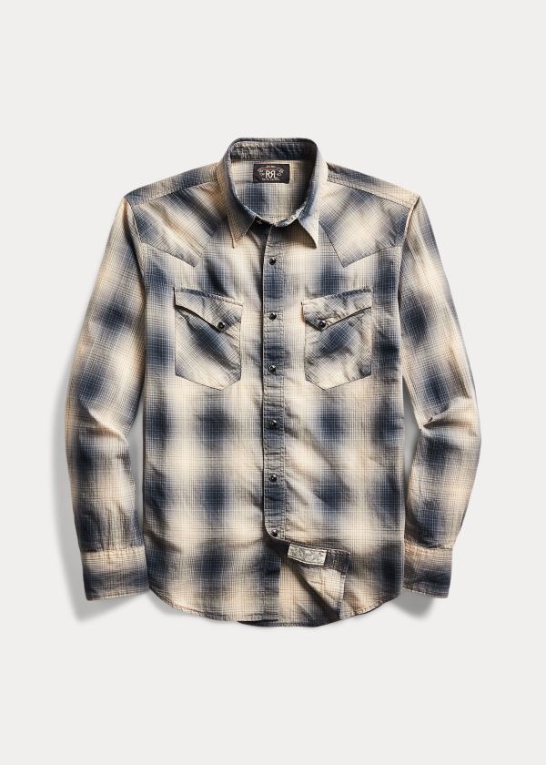 Men's Ralph Lauren Slim Fit Plaid Western Shirts | 059416NFO